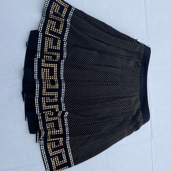 RARE Versace x H&M Studded Pleated Mini Black Skirt - Picture 8 of 9